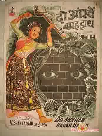 Poster of Do Ankhen Barah Haath (1957)